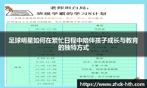 足球明星如何在繁忙日程中陪伴孩子成长与教育的独特方式